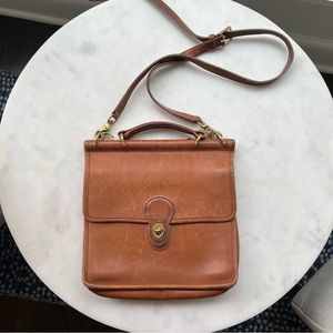 Vintage Coach crossbody leather bag, tan/brown, Willis 9927